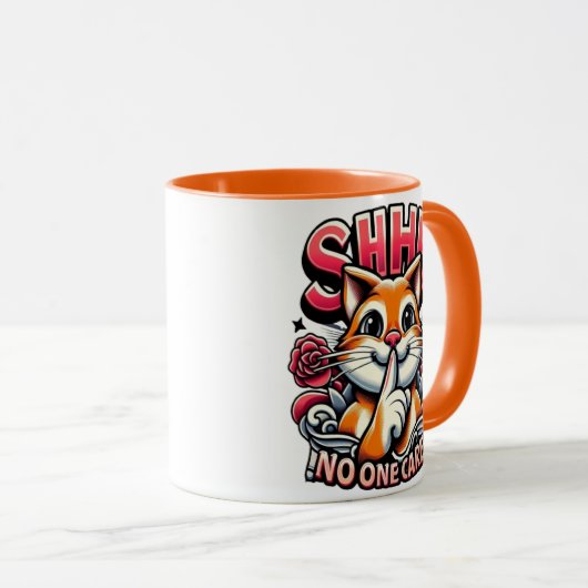 ささやき声と芸術的誰も気にない マグカップ (正面右)