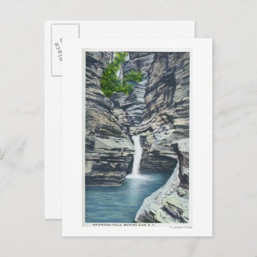 ささやき滝の表示 ポストカード (正面/裏面)