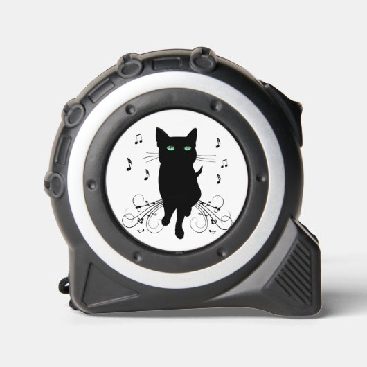 ささやくような音楽のノートに囲まれた黒猫 メジャー (正面)