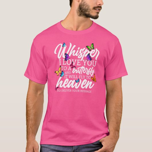 ささやく愛する蝶と宗教的 Tシャツ (正面)