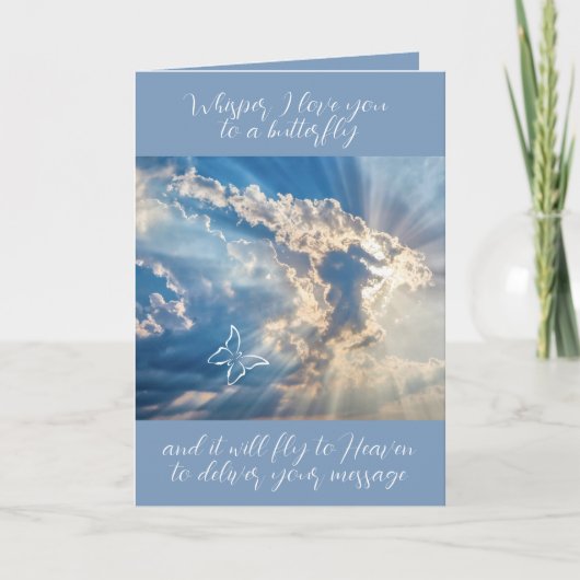 ささやく愛する蝶悔やみや弔慰 カード (正面)