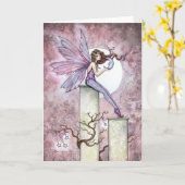 ささやく月の妖精の挨拶状 カード (黄色い花)