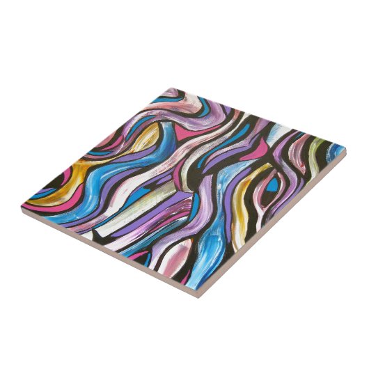 ささやく木手の色彩の鮮やかな抽象美術 タイル (側面)