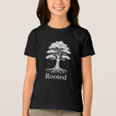 ささやく根っこ 自然アート トライブレンドTシャツ (正面)