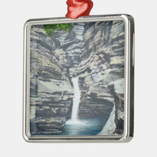 ささやく滝の眺め メタルオーナメント (左)