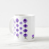 ささやく紫の花 コーヒーマグカップ (正面左)