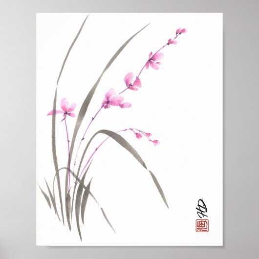 ささやく蘭の花開く ポスター (正面)