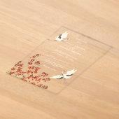 ささやく鳥 春の花 結婚式 アクリル招待状 (レイダウン)