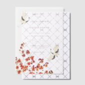 ささやく鳥 春の花 結婚式 ベラム紙招待状 (オフセット (招待状))