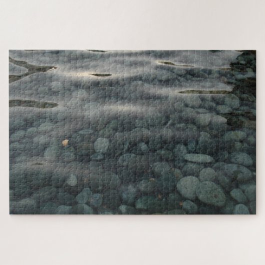 さざなみのある水シリーズの滑らかな石、写真2 ジグソーパズル (横)