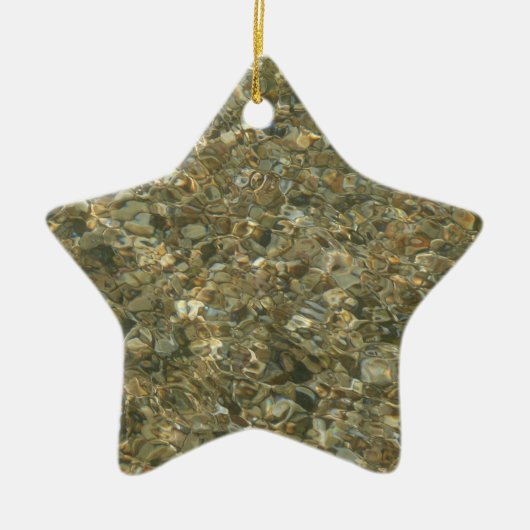 さざ波の下の貝殻 セラミックオーナメント (正面)