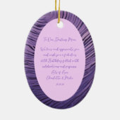 さざ波の激しい紫とピンクの母60誕生日 セラミックオーナメント (裏面)
