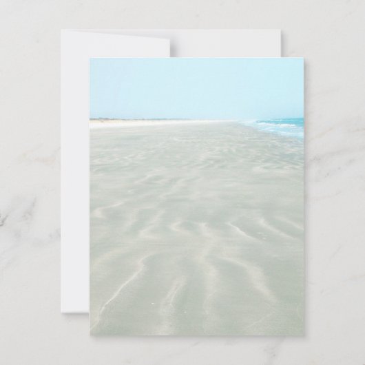 さざ波サンドアクアウォーターフォトモダンビーチ結婚式 出欠カード (裏面)