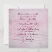 さざ波結婚のあるピンク色の蘭の花束 招待状 (裏面)