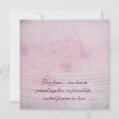 さざ波結婚のあるピンク色の蘭の花束 招待状 (正面)