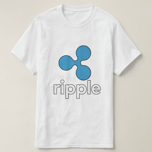 さざ波XRPのロゴのワイシャツ-白 Tシャツ (デザイン正面)