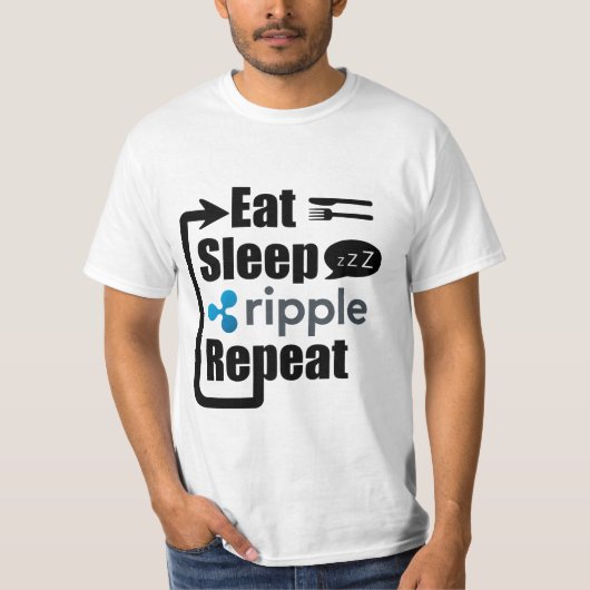 さざ波XRPは睡眠のTシャツを食べます Tシャツ (正面)