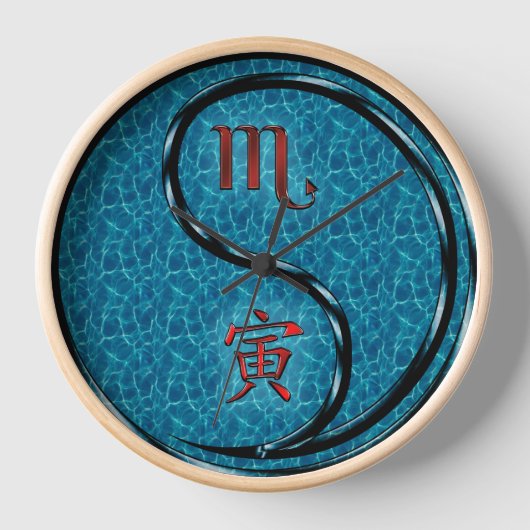 さそり座と水の虎 壁時計 (正面)
