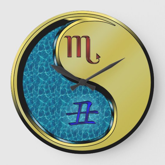 さそり座と金属の丑年のキーチェーン ラージ壁時計 (正面)