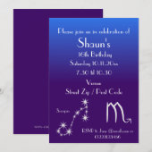 さそり座のパーソナライズされたパーティー招待状 招待状 (正面/裏面)