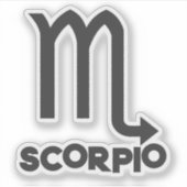 さそり座の太い星座ホロスコープカスタムテキスト シール (正面)