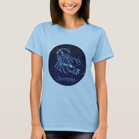 さそり座の星座と星々 Tシャツ (正面)