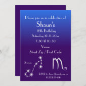 さそり座の星座パーティー招待状 招待状 (正面/裏面)