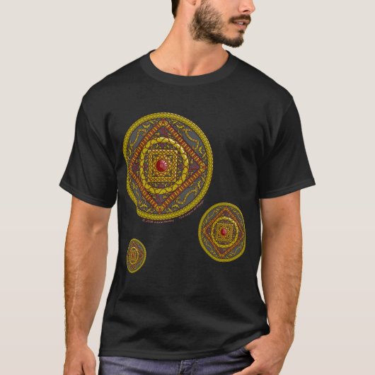 さそり座の曼荼羅デザイン メンズ ダークシャツ Tシャツ (正面)