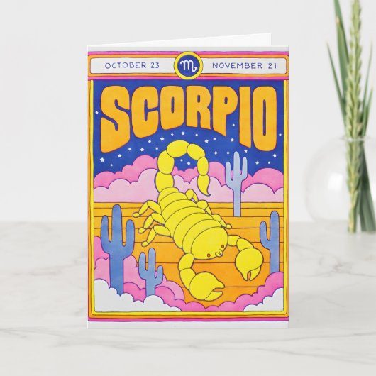 さそり座の活版印刷カード カード (正面)