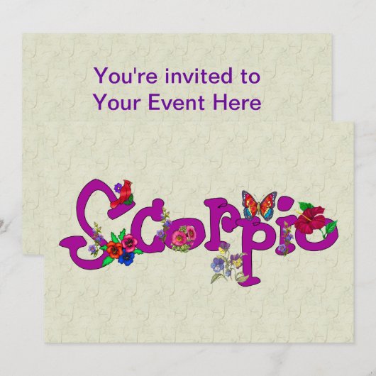 さそり座の花 招待状 (正面/裏面)