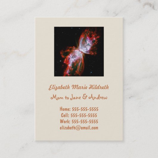 さそり座の蝶形星雲 コーリングカード (正面)