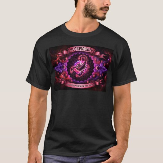 さそり座2026ゾディアックフェニックス曼荼羅 - 変革 Tシャツ (正面)