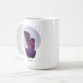 さそり座 女性 星座デザイン パープル ゴールド コーヒーマグカップ (正面左)