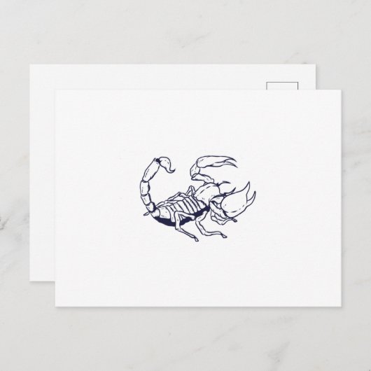 さそり 手描き アウトライン ポストカード (正面/裏面)