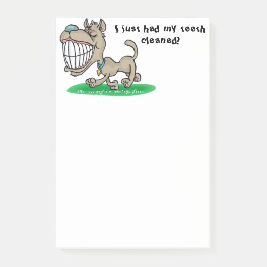 「さっき歯を磨いてもらったの」 ポストイット (正面)