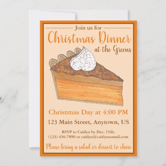 さつまいもパイのクリスマス＆サンクスギビングディナー 招待状 (正面)