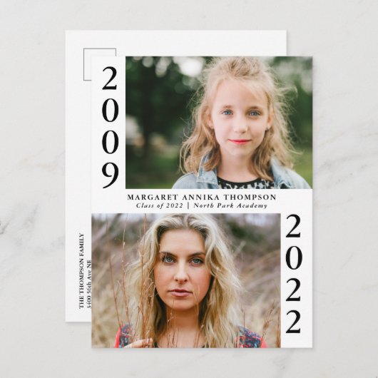 さて卒業数々のの写真発表 案内ポストカード (正面/裏面)