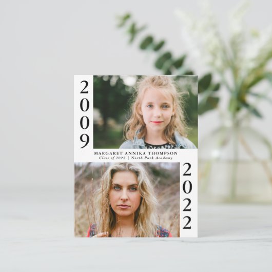 さて卒業数々のの写真発表 案内ポストカード (スタンド正面)