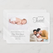 さて、写真の誕生の発表は3件 招待状 (正面/裏面)