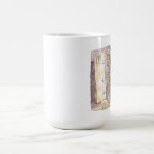 さなくむじ 薄暗いお部屋で本棚のそばに浮いているぼんやり光る物体と女性のイラスト モーフィングマグカップ (中央)