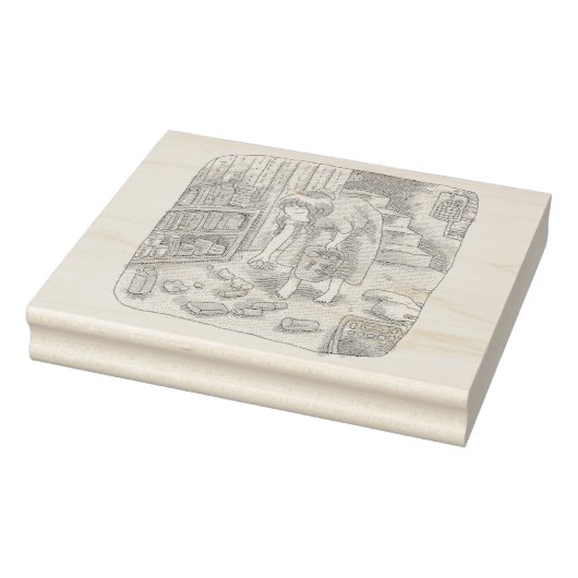 さなささじ 部屋の階段わきで屈んでたくさん落ちているゴミを拾う女性のイラスト ラバースタンプ (スタンプ)