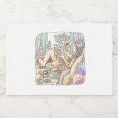 さなむごじ  カーテンのある窓際に寝そべって本を読む素足の女性のイラスト スパークリングワインラベル (シングルラベル)