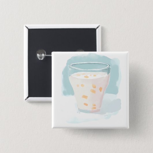 さなむにじ フルーツの入ったヨーグルト系飲み物 缶バッジ (正面&裏面)