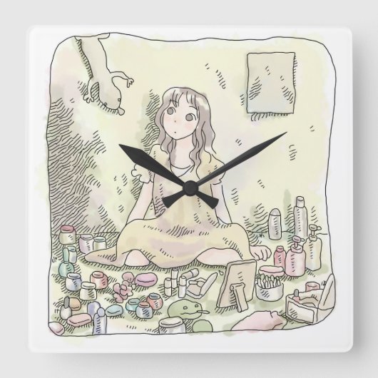 さなれいじ スクエア壁時計 (正面)