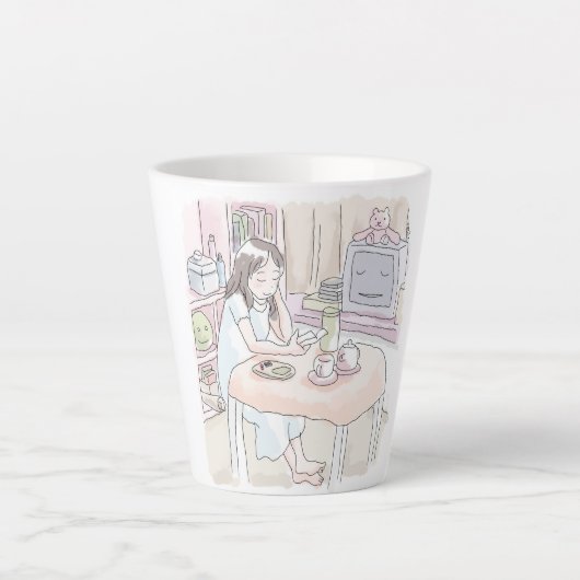 さにいさじ 座る カフェラテマグ (正面)