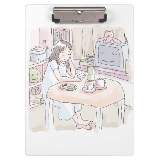 さにいさじ　座る クリップボード (正面)