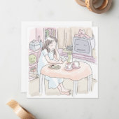 さにいさじ 座る ノートカード (正面/裏面インサイチュ)