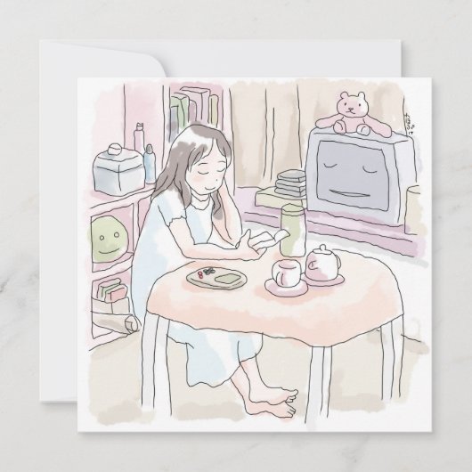 さにいさじ 座る ノートカード (正面)