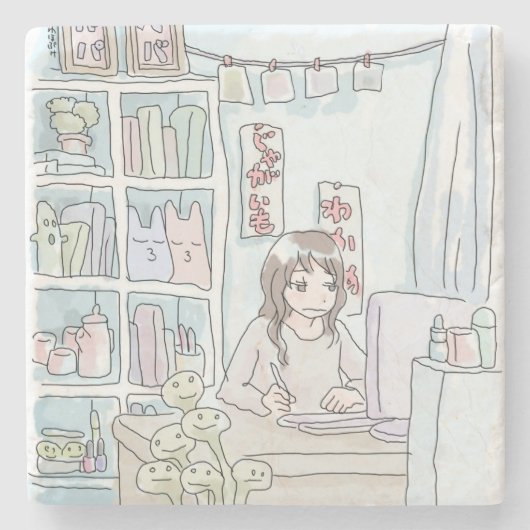 さにいしじ　雑貨棚 ストーンコースター (正面)