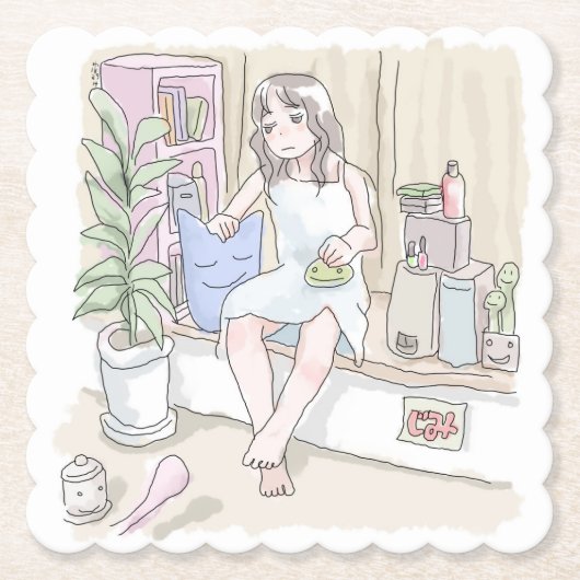 さにいにじ　ぼんやり ペーパーコースター (正面)
